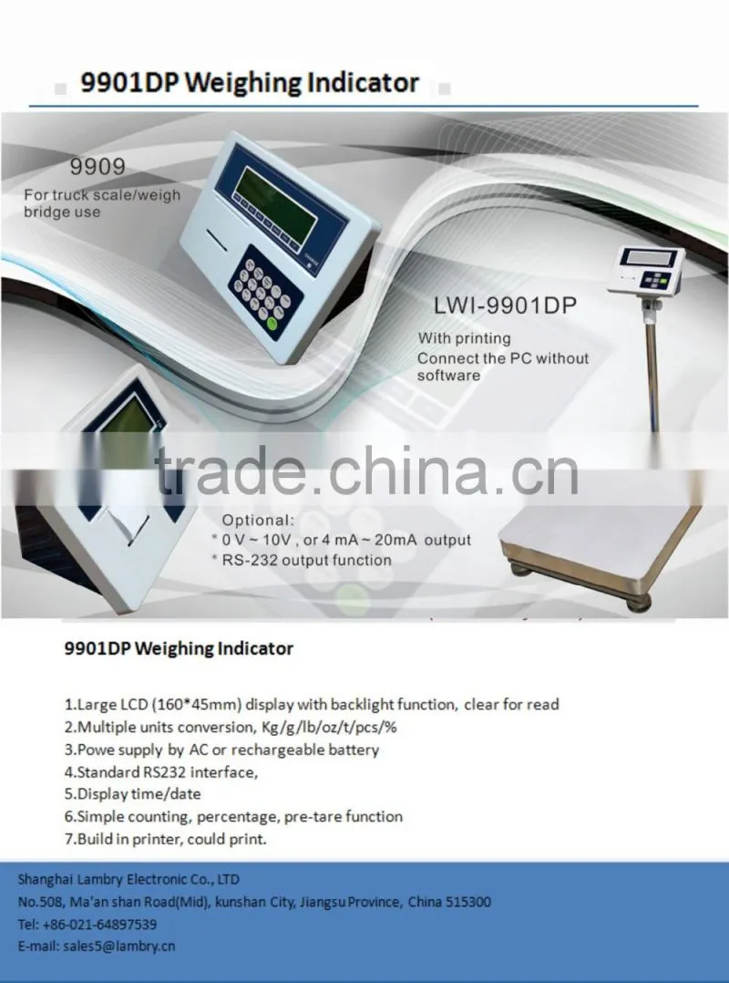 RS232 connector weighing platform scale with printer