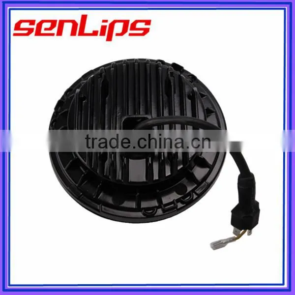 9inch 60W led jeep wrangler headlight with anger eyes color changing blue orange light