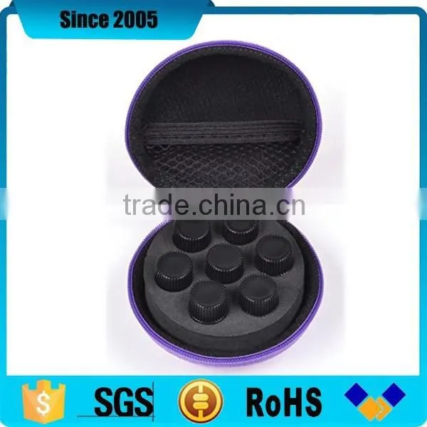 ball shape purple nylon cover eva essential oil protective case
