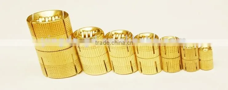 Small yellow Chinese brass jewellery box cylinder concealed hinge