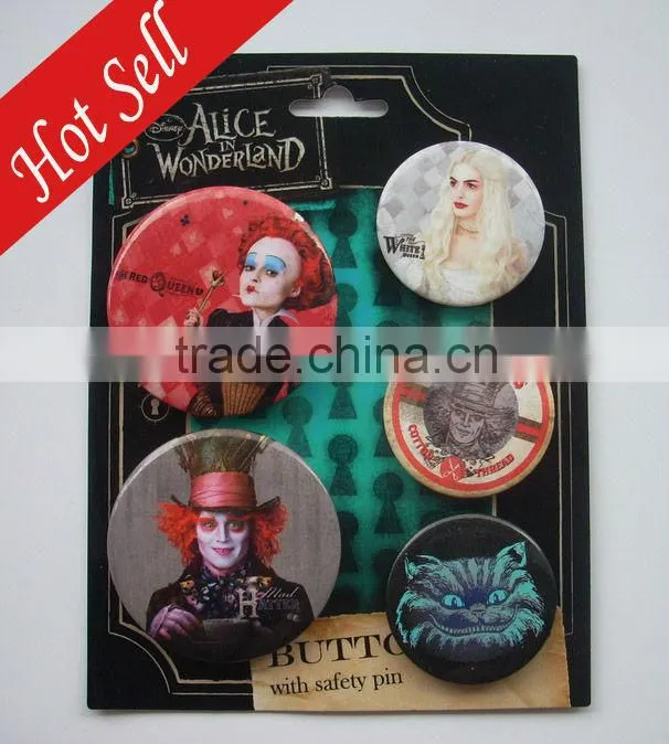 Custom made button plastic badge / cheap pin plastic badge