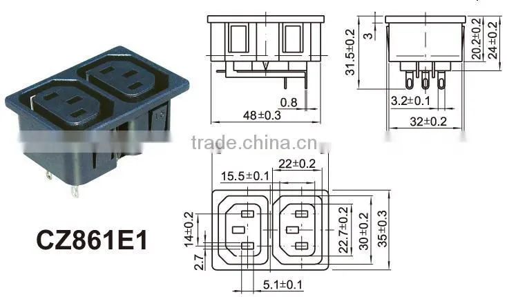 power socket plug,Green DC power connector 10A DC Power Connector