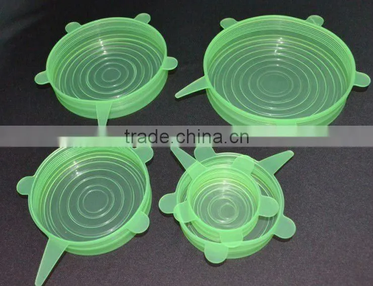 Multifunction for different size round utensial container siliicone sealing lids for keeping fresh and temperature