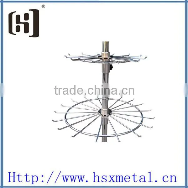 hot sale chrome spinning metal belt and tie display rack HSX-S998