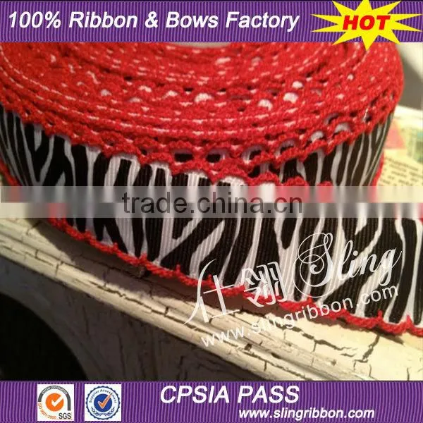Wholesale 7/8" 10 yards per roll Mix Color Zebra Printed Ribbon