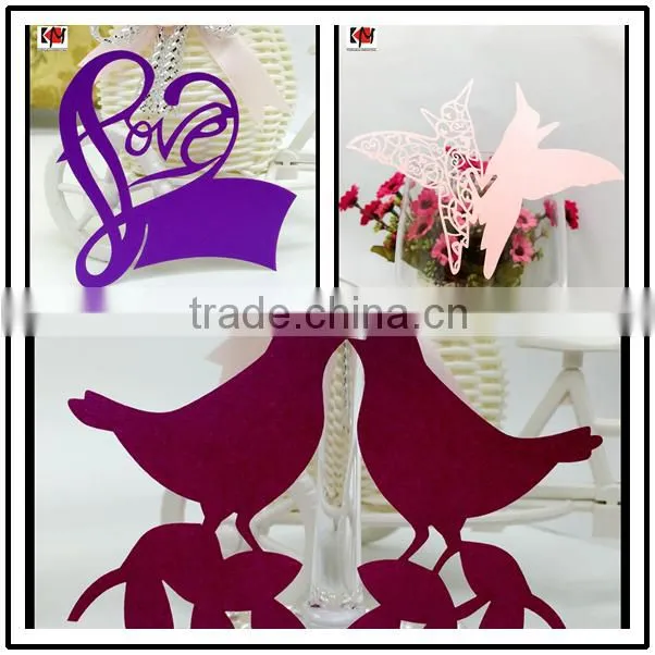 Bird laser cut art paper party table decoration place card wholesale