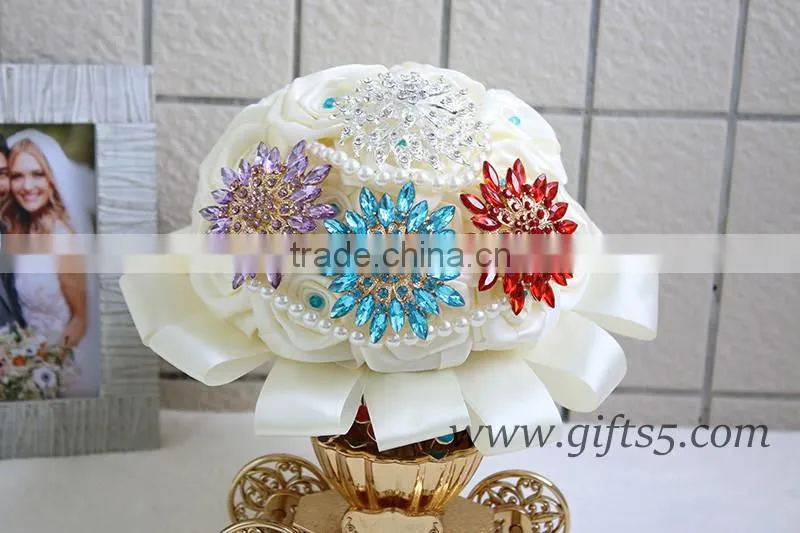 Unique wedding bouquets Large Satin Roses Wedding Bridal Bouquet