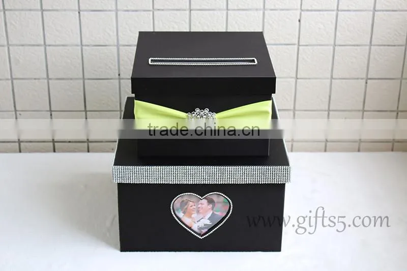 Elegant Black wedding gift box with photo frame