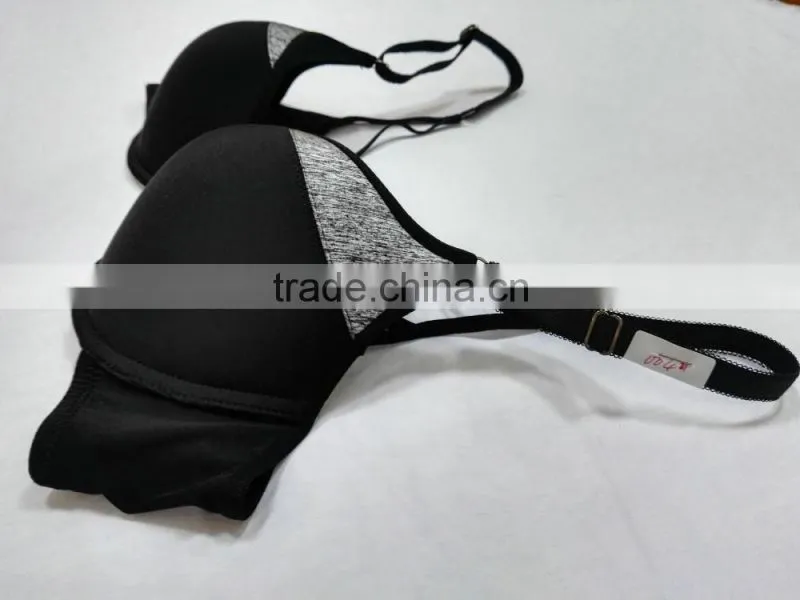 2016 Latest Design Cross Back Thick Pad Push UP Super Support Bra