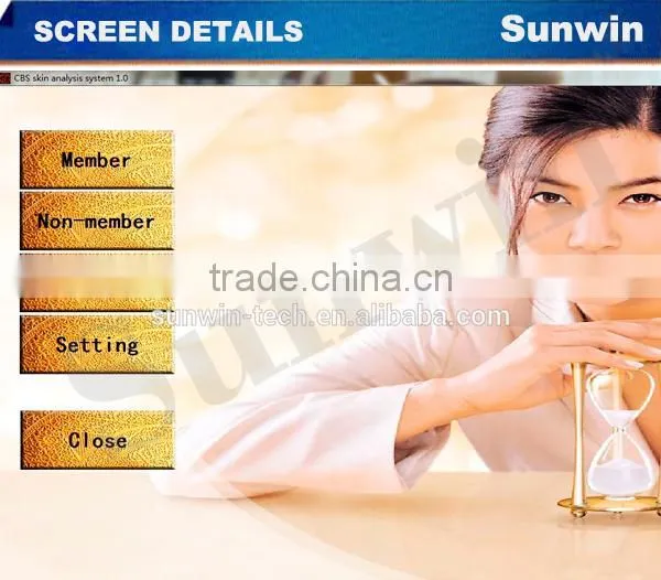 Sunwin manufacturer Full touch screen Professional intelligent skin analyzer