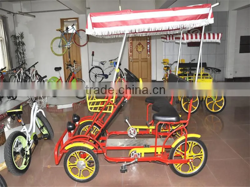 four wheel Blue Surrey Deluxe bike