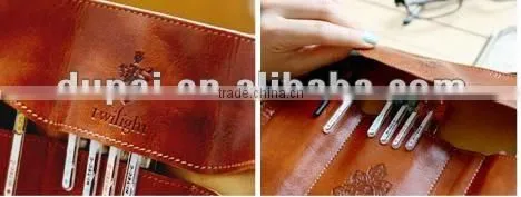 Korea style high-capacity handmade PU leather cosmetic fashion rolling bag