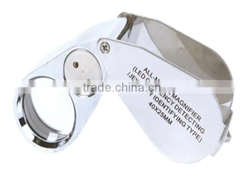 High quality 40x foldable Jewellery Illuminating Magnifier