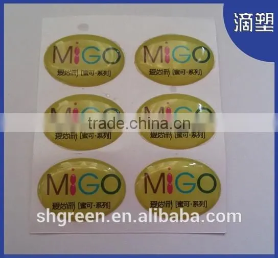 Transparent epoxy resin domed sticker for vehicle