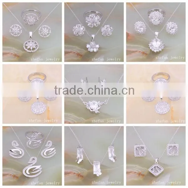 Romantic wedding jewelry sets design,purple cubic zircon stone jewelry set
