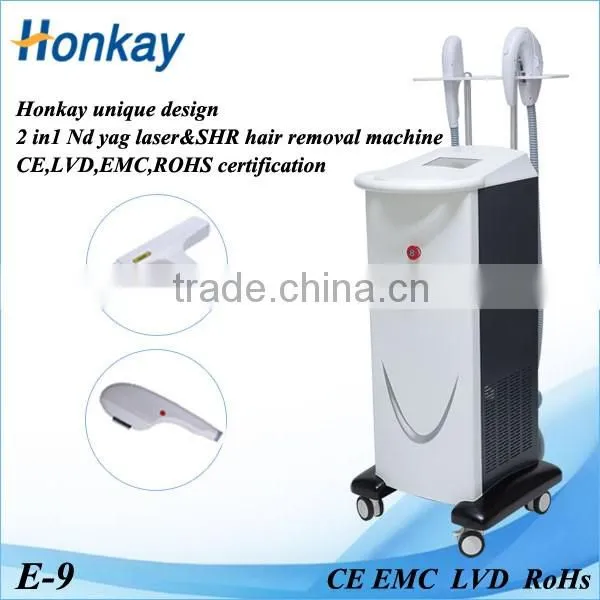 2016 Most popular beauty equipment new style SHR + YAG laser multifunctional machine for beauty salon