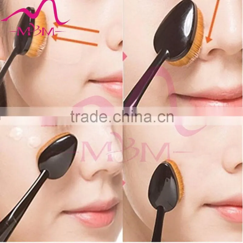 Makeup Cosmetic Oval Round Toothbrush Shaped Makeup Sets Lip Concealer Foundation Blush Brush