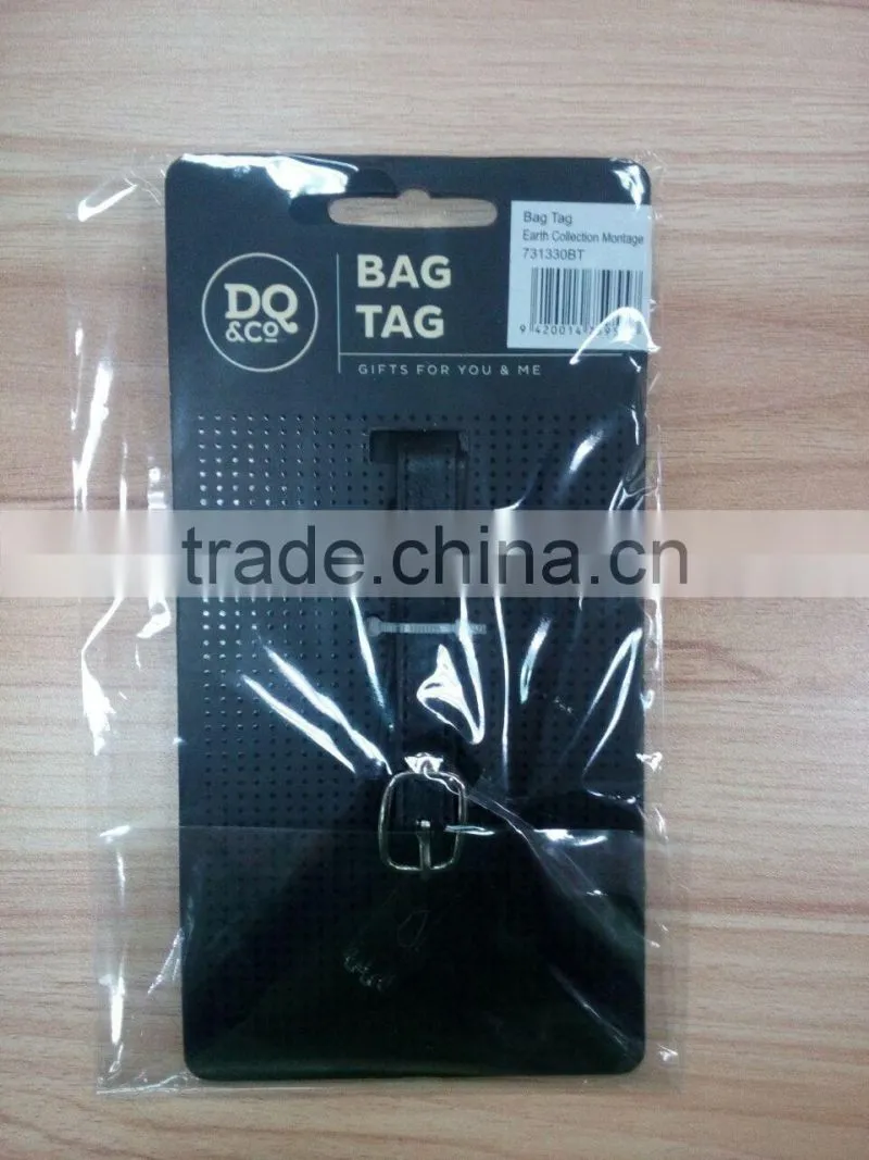 Alibaba China factory custom made leather luggage tag