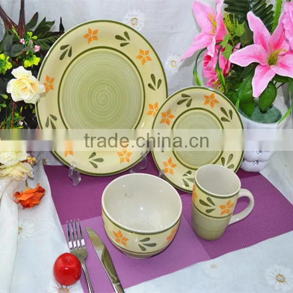 2017 hand painted stoneware ,stoneware dinnerware,stoneware plate dinner set