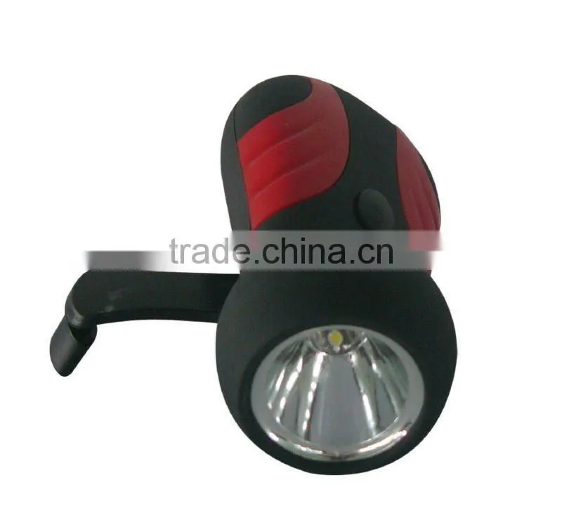 High Power LED Hand crank Dynamo Flashlight