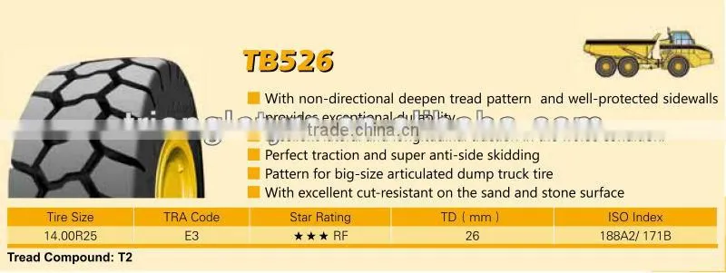 Off The Road OTR Tire 14.00R25 TB526 Triangle alibaba tires