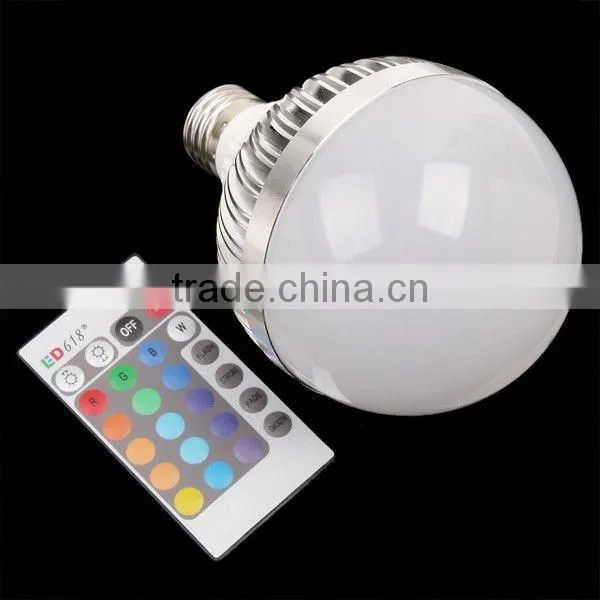 E27 10W 85-265V Multi-Color RGB LED Spotlight Lamp Bulb with Remote Control