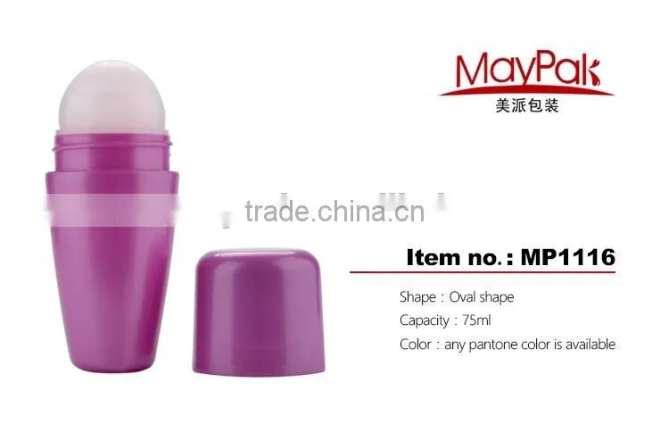 Hot sale Cosmetic Package Colorful 75ml Plastic perfume Roll On Bottle
