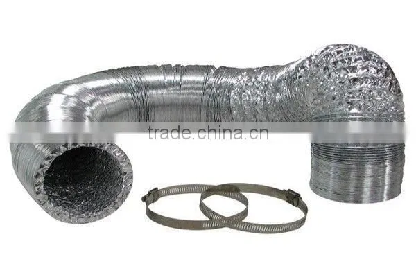 High quality Hydroponics 4" 6" 8" 10" 12" 25ft double layers aluminium flexible vent air ducting/aluminum duct