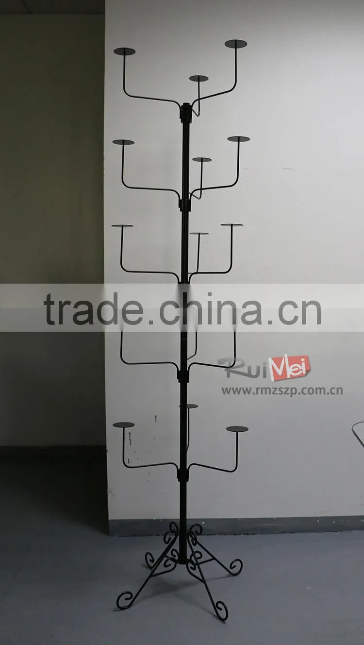 Floor standing multi-level removable hat display stand