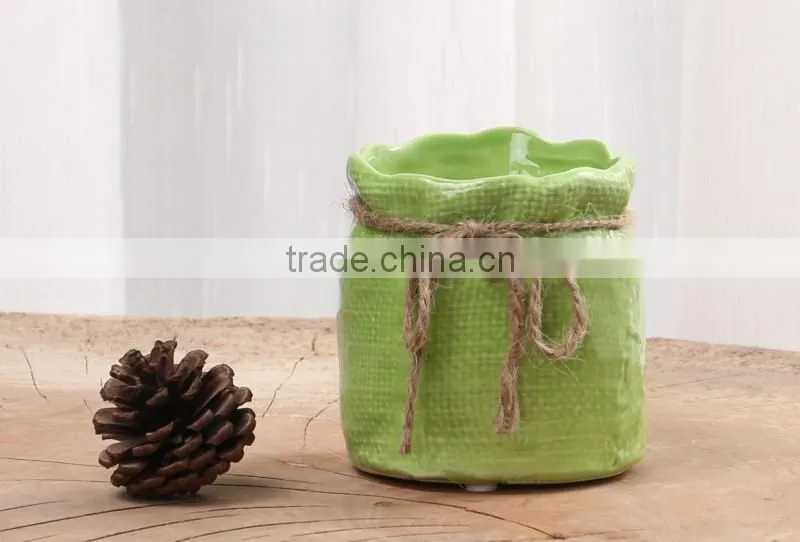 New design handmade small colorful ceramic succulent pot