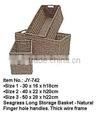 Small Water Hyacinth Storage Basket with Metal Frame