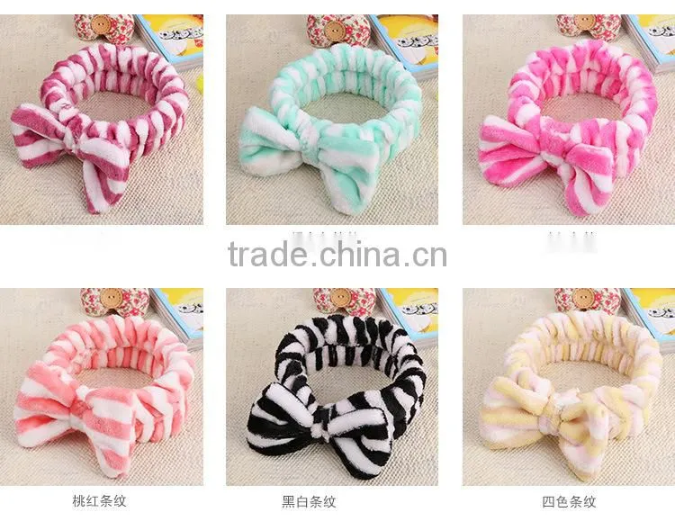 N183 new products headband cute bowknot headband in coral velvet