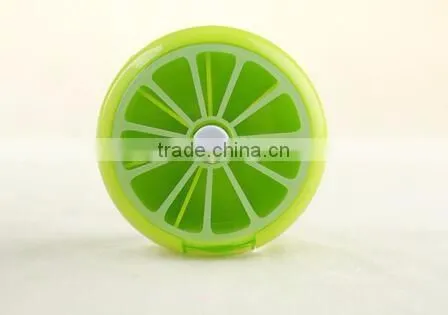 cy273 Health Care Medicine Pill Box lemon Shaped Sort Vitamin 7 Day Weekly Holder Tablet Storage Case Container Cases Travel