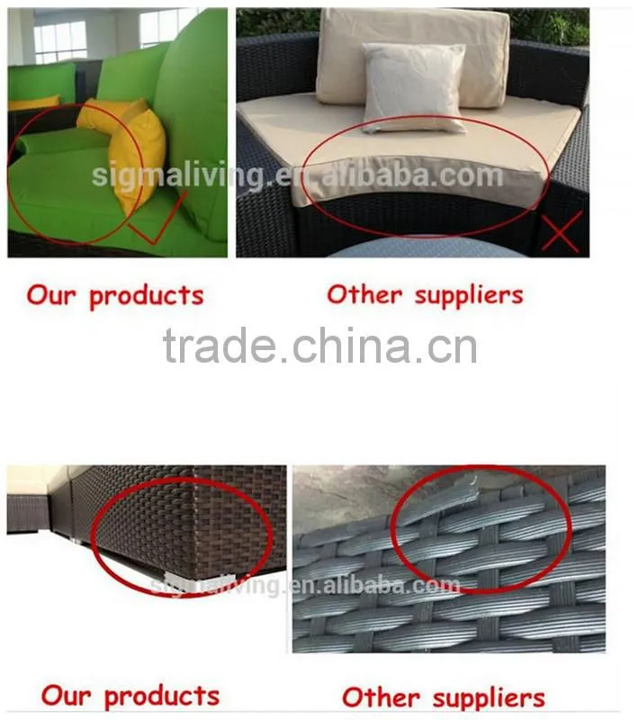 2017 Simple design strong chaise synthetic rattan modern armless chairs