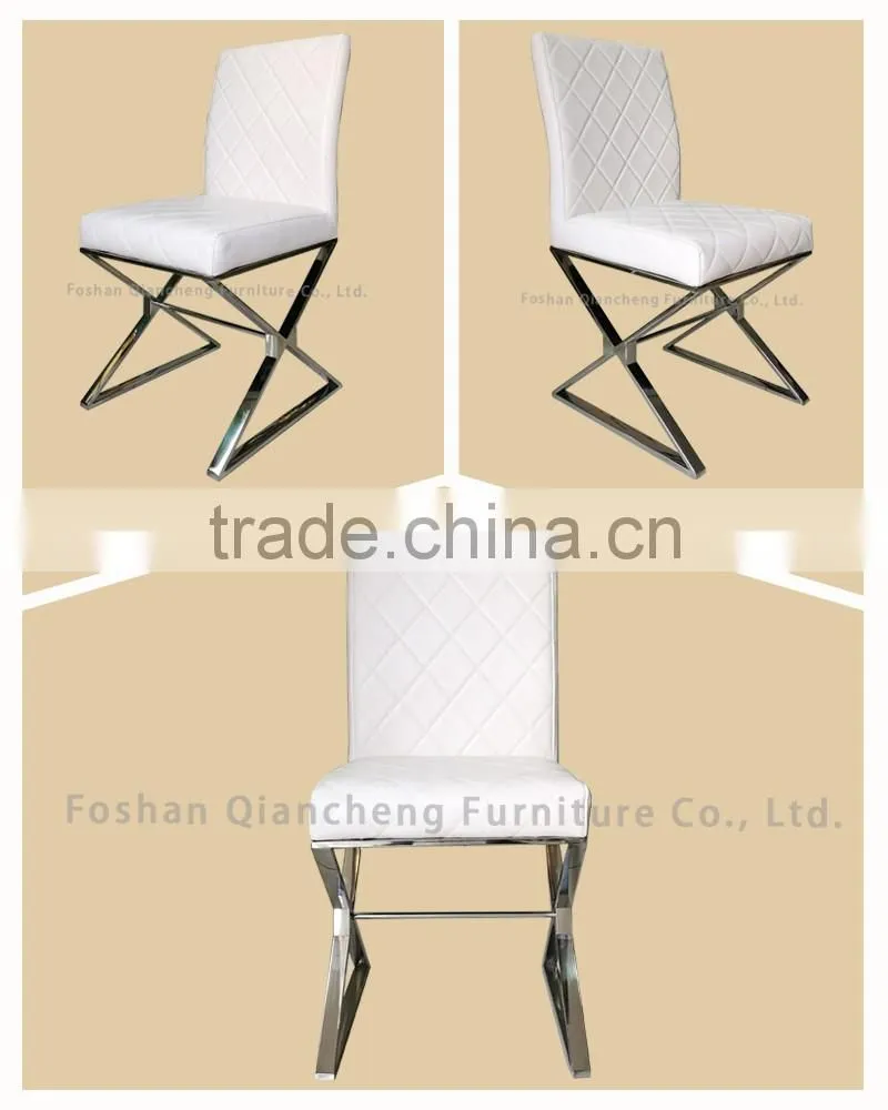 stitching PU cover dining chair with modern special shape legs