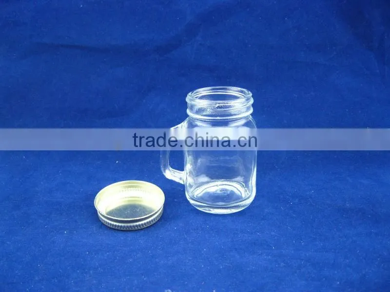 120ml glass mason jar,glass jam jar with handle