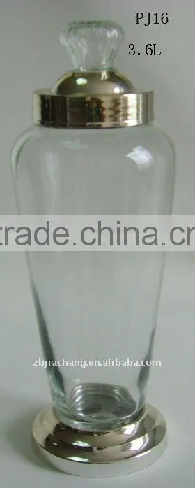3.6L glass ginseng jar with metal rack PJ16