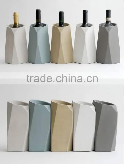 Wholesale kitchen barrel cement red wine holder concrete ice bucket