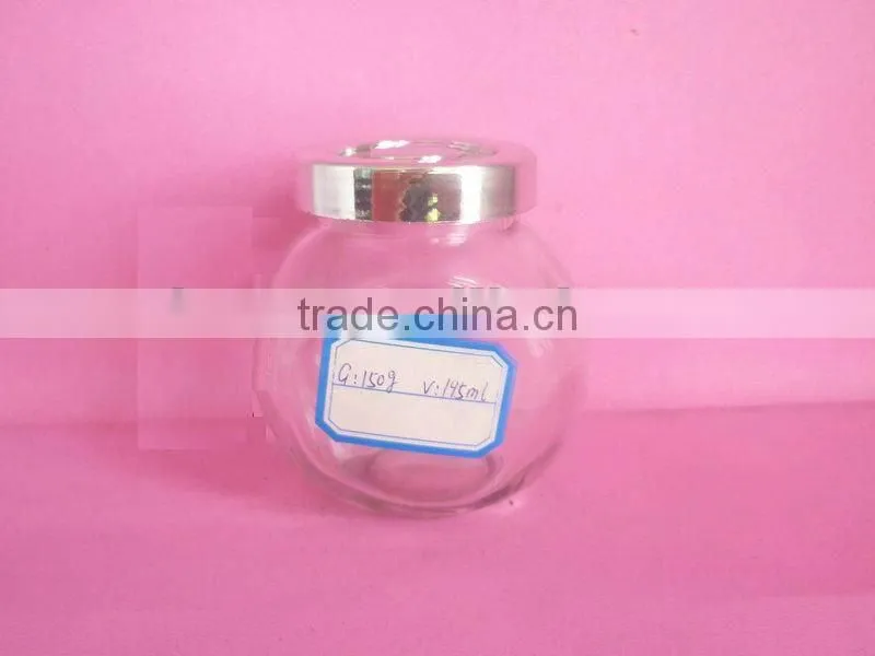glass pickles jars with metal cap, glass pickles container