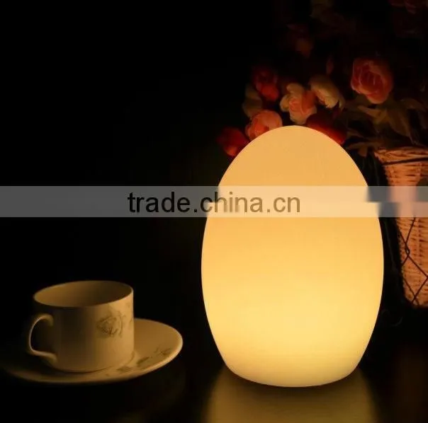 2016 hot sale led table lamp with RGB full color / light up led egg shaped restaurant used lamp