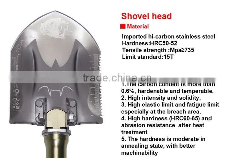 Ultimate Survival 30 in 1 Shovel Hammer Hoe Axe Knife Emergency Camping & Hiking Gear Kit Tools