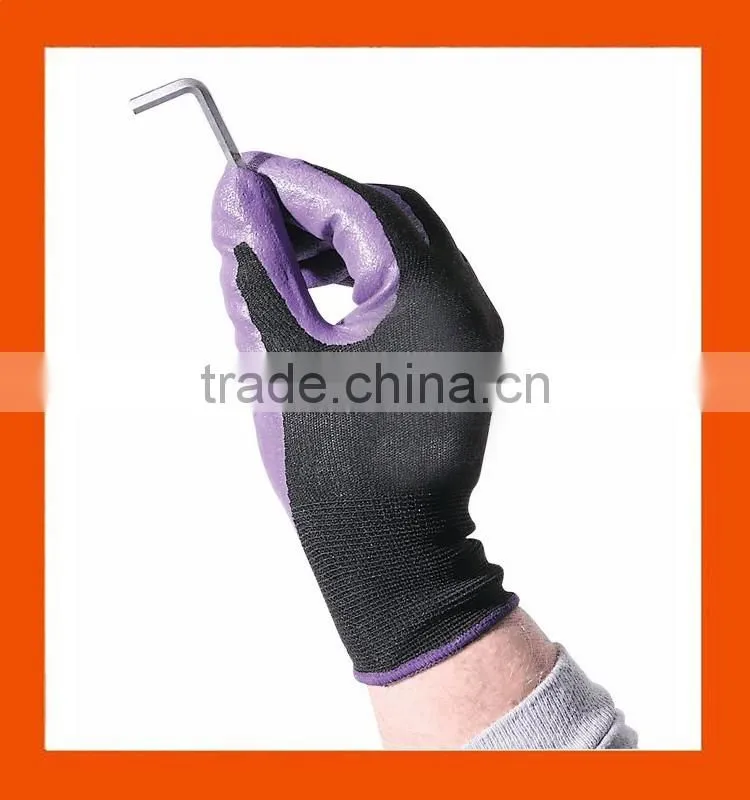 Oil Grip Full Nitrile Coated Gloves,Sandy Nitrile Work Safety Gloves