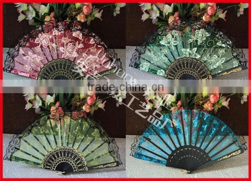 Promotional and wholesale plastic lace fan