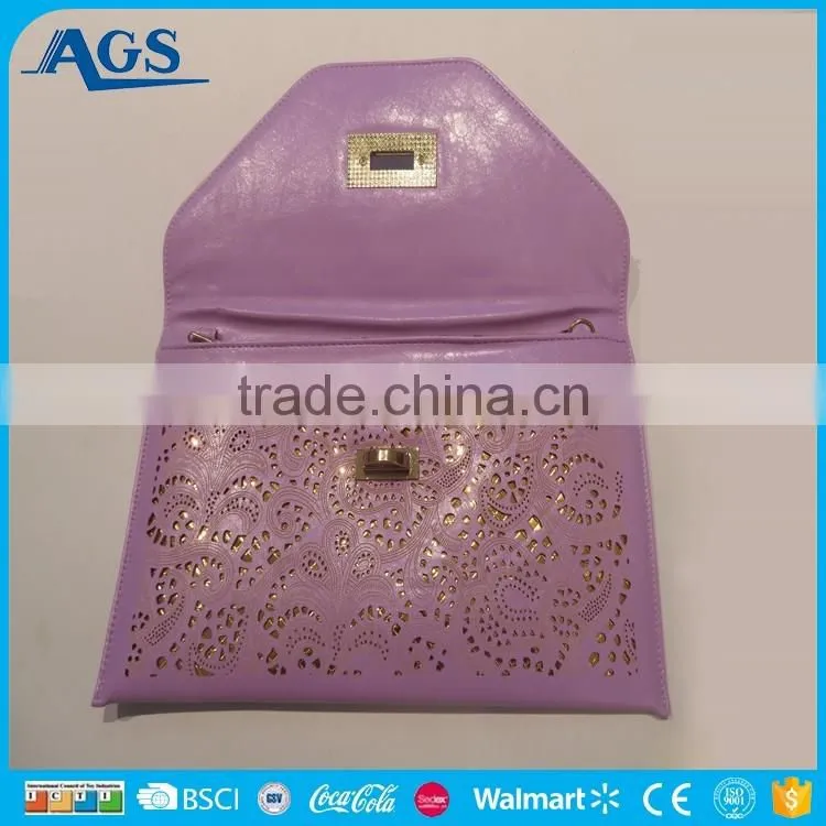 Color brilliant cell phone sling bag for girls in purple