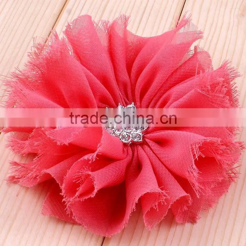 handmade shabby chiffon flower clip for kids hair accessories