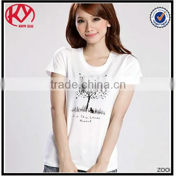 2016 hot selling women white t shirt