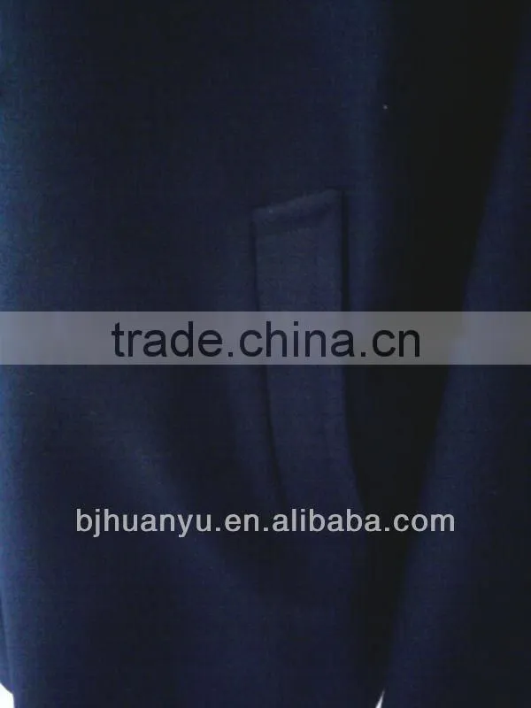 double breasted blue colour wool long overcoats for men