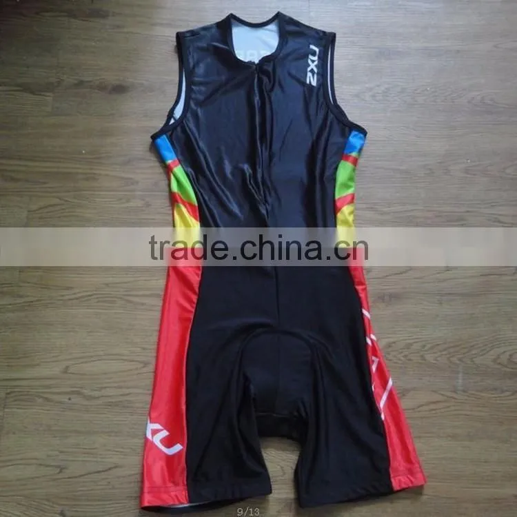 Custom high quality digital sublimation printing triathlon wetsuit surf sleeveless