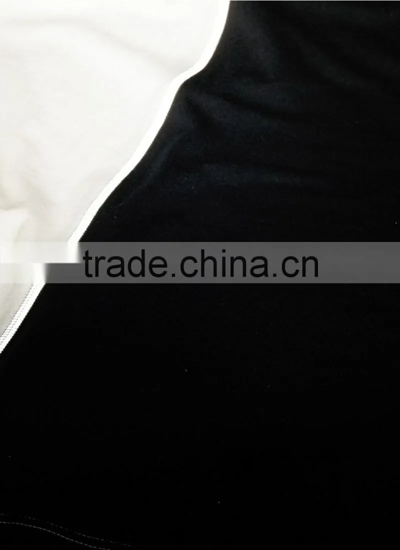 black and white contrast color t shirt two color t shirt with reflective thread