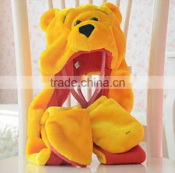 newest style customized soft plush animal hat for winter